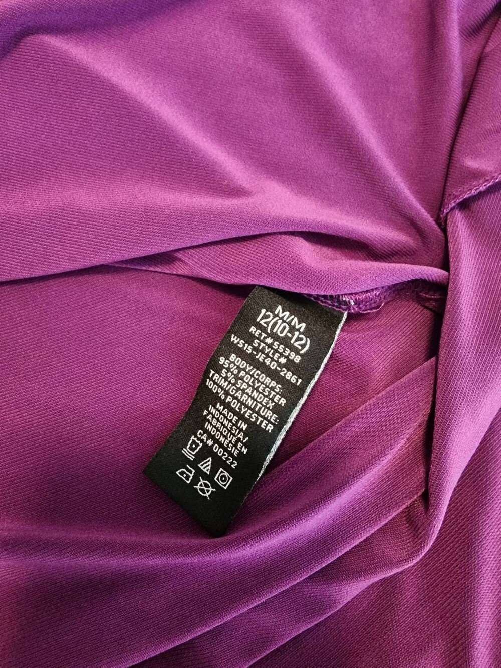 Jessica Purple Cap Sleeve V-Neck Dress Size 10 - Picture 4 of 9